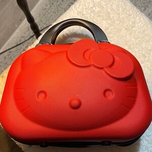 Red Hello Kitty hard case makeup bag